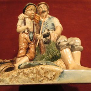 Vintage Hand Painted Stoneware--"Grandad's Yarn"